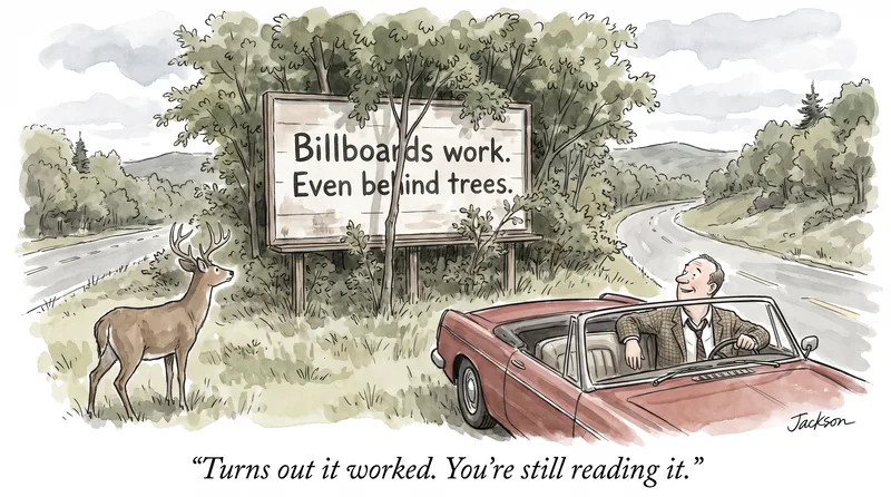 Billboards work. Even behind trees.